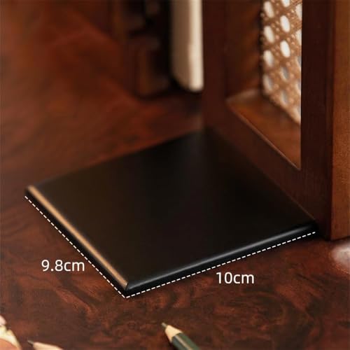 Sujetalibros de ratán estilo chino y separador de escritorio decorativo 4