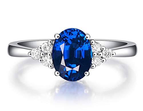 ZHUANBAI ZAB Jewelry Romantic Jewelry Ring Shank resizable S925 Silver Oval Blue Stone Rings Prong Setting Women (8X10mm) ZHUANBAI ZAB Jewelry Romantic Jewelry Ring Shank resizable S925 Silver Oval Blue Stone Rings Prong Setting Women (8X10mm)