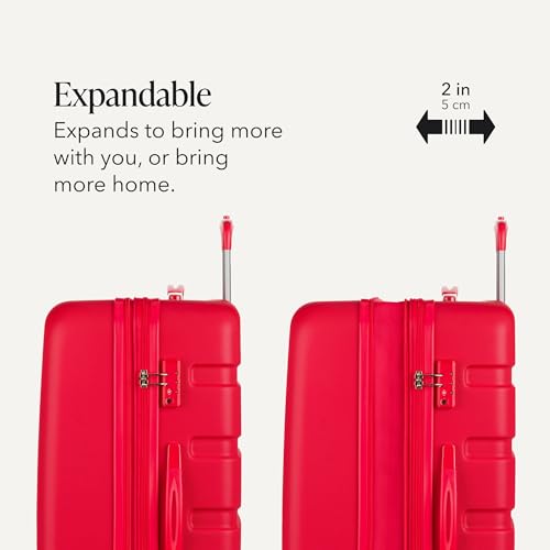 Image of SwissGear 7366, Red, Checked-Large 27-Inch, Signature Hardside Expandable Luggage With Spinner Wheels