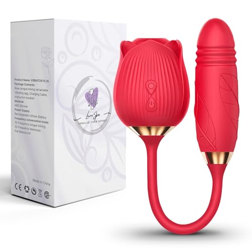 2024 New Sex Toy Dildo Rose Female Vibrator - Women Sex Toys with 10 Sucking & Thrusting Dildo G Spot Vibrators for Clit Nipple, Women Adult Sex Toys Games for Couples