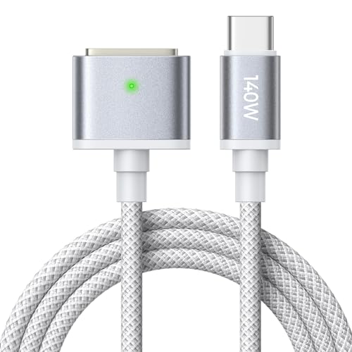 LISEN 140W Magnetic Safe 3 Cable for Charger Cord, USB C to Magnetic 3 Cable for Charger Fit, (3.3FT White)