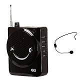 QFX Rider Portable Waist-Band Portable PA System Voice Audio Amplifier With Headset Microphone, USB/SD/3.5MM Inputs Rechargeable Batteries