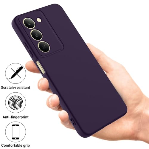 Image of Back Cover for Mi Redmi 15 5G | Full Camera Protection | Premium Liquid Silicon Case | Flexible Bumper Case for Mi Redmi 15 5G (Dark Purple)
