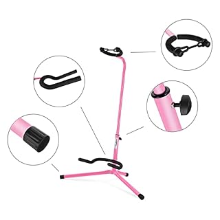 Classic Cantabile GS-30 PK Support pour guitare Rose - Les Beatles, Paul McCartney, John Lennon, RIngo Starr, George Harrison Classic Cantabile GS-30 PK Support pour guitare Rose – Image 2