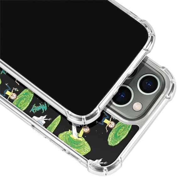 Skinit Clear Phone Case Compatible with iPhone 15 Pro Max - Officially Licensed Adult Swim Rick and Morty Portal Pattern Design