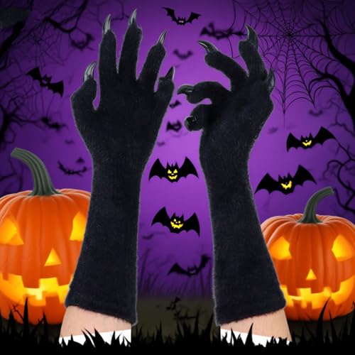 Guantes de animales para disfraz de Halloween con garras largas de nailon flexible 4