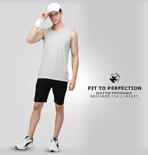Image of Sleepynuts Regular Fit Terry Cotton Plain Shorts for Men