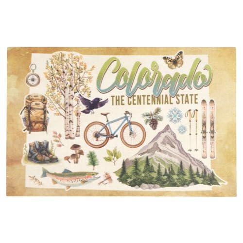 Mad Mags Colorado Wooden Postcard, The Centennial State Mountain Adventure Art, Collectible Travel Keepsake, 5.75 x 3.75 Inches