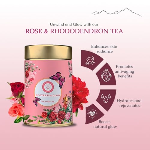 Image of Himalayan Firefly Combo Pure Rosehip And Peppermint Tea Monthly Pack | Floral Loose Leaf Blend | Dried Flowers And Leaves For Aromatic Infusion | Daily Beverage For Home Office | Pack Of 2-100g