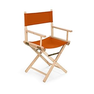 IMPWOOD Regiestoel, tuinstoel, balkonstoel, oranje, houten stoel, regieurstoel, campingstoel, inklapbaar, make-upstoel…