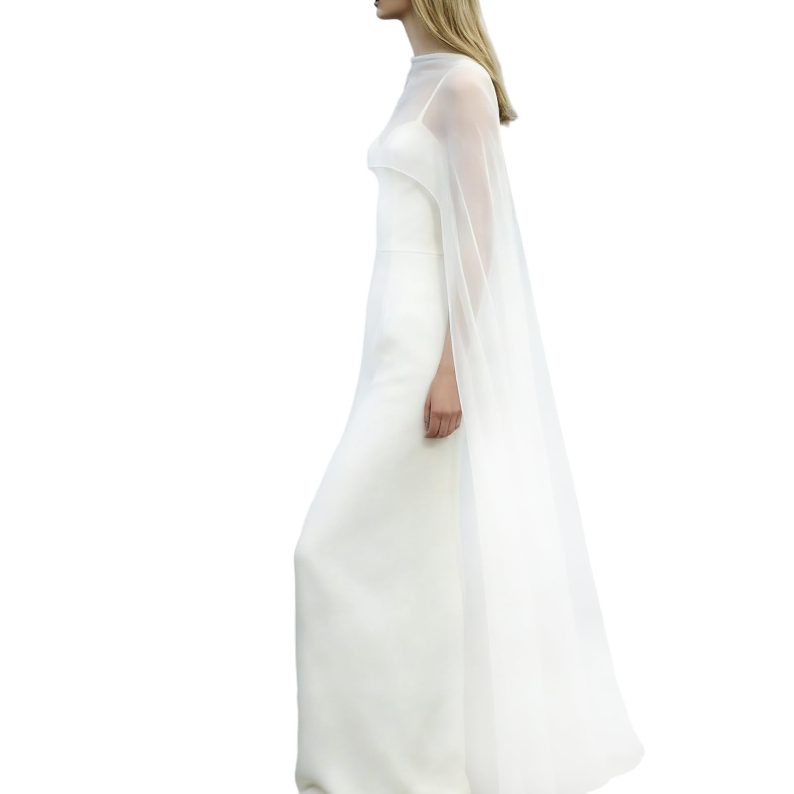 Capa nupcial de malla transparente de alta costura para novias