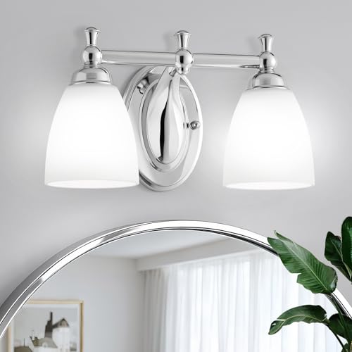 EJIAXIN Bathroom Vanity Lights Over Mirror, 2 Light Bath Vanity Light Modern Chrome Bathroom...