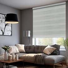 Customsize Cordless Zebra Blinds for Window,Light Control for Day and Night,Blackout Zebra Shades for Sliding Glass Door,Custom Size, White
