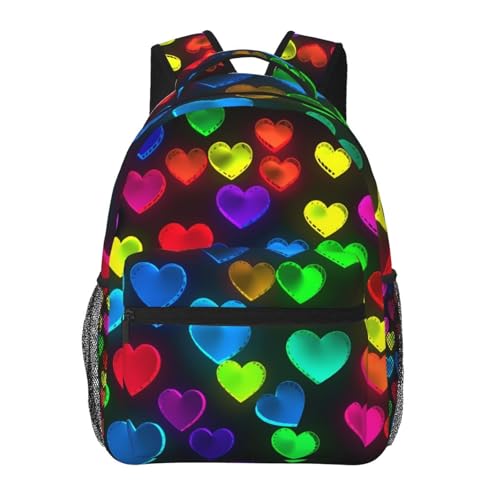 Sac à dos ordinateur portable avec motifs cœurs pour le travail et voyage