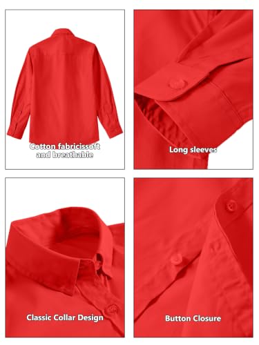 Image of DHTS Boys' Dress Shirts Toddle Boy Long Sleeve Uniform Shirt for Kids
