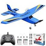 HAWK'S WORK 2 Channel RC Airplane, RC Glider Ready to Fly, 2.4GHz Remote Control Cessna, Easy to Fly RC Toy for Kids & Beginners (Blue)
