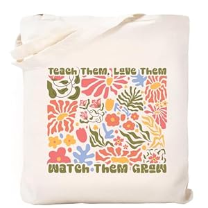 Teacher Appreciation Gifts School Canvas Tote Bags Aesthetic Travel Beach Bag Summer Reusable Grocery Shopping Bag