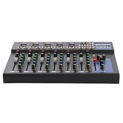 Mesa de mezclas, mezclador de audio de 7 canales, controlador de DJ, mesa de mezclas DJ con seis estilos de música integrados, ecualizador estéreo para la grabación de aplicaciones de música de