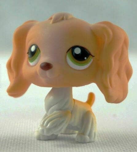 Littlest Pet Shop LPS#79 Blonde Cocker Spaniel Dog Green Brown Eyes