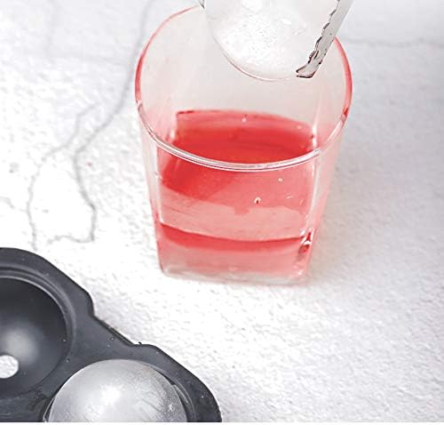 Silicone Ice Cube Trays Combo Round Ice Ball Spheres Ice Cube Tray Mold (4 Round Ice Ball Black)