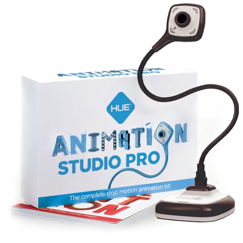 HUE Animation Studio Pro Stop Motion Kit (Full HD 1080p, Camera flessibile, Software, Libro) per Windows/macOS (Nero)
