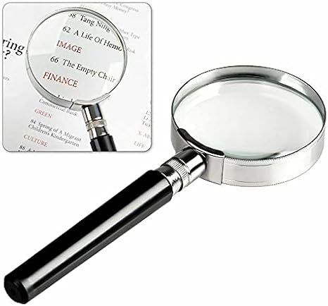 10X Magnification Handheld Magnifier Magnifying Glass Handle Low Vision Aid for Book Reading, Hobby Observation, Science (75MM)