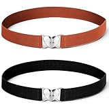 YBEATY 2 Pcs Elastic Waist Belt Toddler Heart Shaped Buckle Stretch Belts Fashion Adjustable Waistband for Girls Kids Boys Pants Jeans Dress