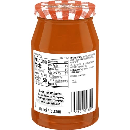 Smucker\'s Peach Preserves, 18 Ounces