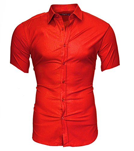 Kayhan Homme Chemise Manches Courtes, Caribic Red (L)