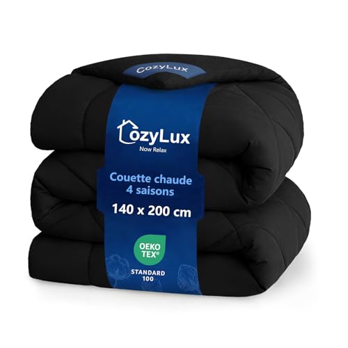 CozyLux Couette 140x200 cm pour Lit 1 Personne, Édredon 300g/m² pour 4 Saisons, avec 4 Boucles D’Angle, Couverture en Microfibre pour Hiver et Automne,...