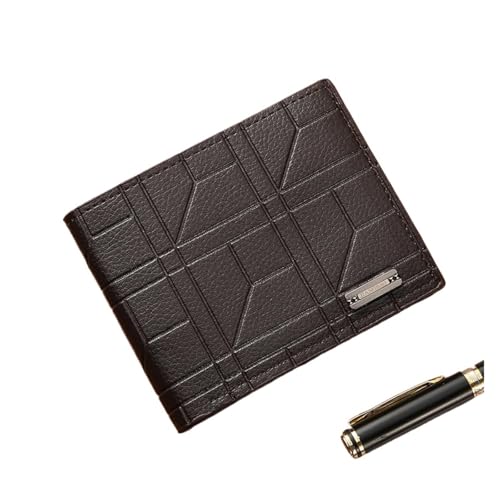 Cartera de cuero genuino para hombre estilo minimalista con tarjetero fino