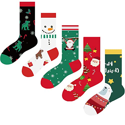 GEYIWSSXY 5 Paires de chaussettes femme - Chaussettes cheville - En coton - Confortables - Courtes - Unisexe - Motifs de dessins animés brodés, drôles Cover