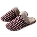 Maison Chaussons Hiver Peluche Chaud Coton,Pantoufles Chaudes en Coton,Pantoufles en Peluche antidérapantes pour la Maison-Red_38-39,Coton Accueil Antidérapante Intérieure Slippers