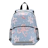 Qilmy Linda mochila infantil de polvo, mochila escolar de jardim de infância com tiras refletivas para crianças ao ar livre, mochila casual 156