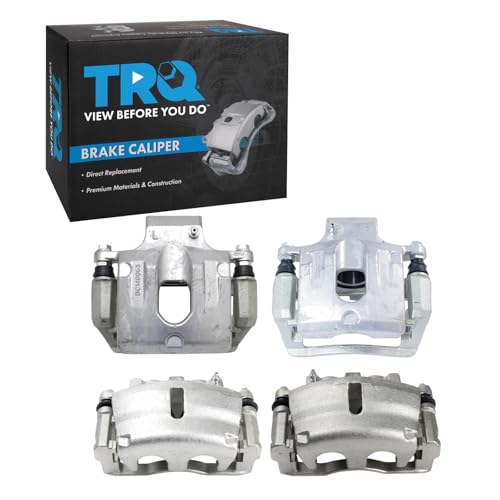 Image of TRQ Front and Rear Brake Caliper Set Zinc Coated Brackets Compatible with 2006-2007 Buick Rainier 2006-2009 Chevrolet Trailblazer Trailblazer EXT 2006-2009 GMC Envoy Envoy XL 2006-2009 Saab 9-7x