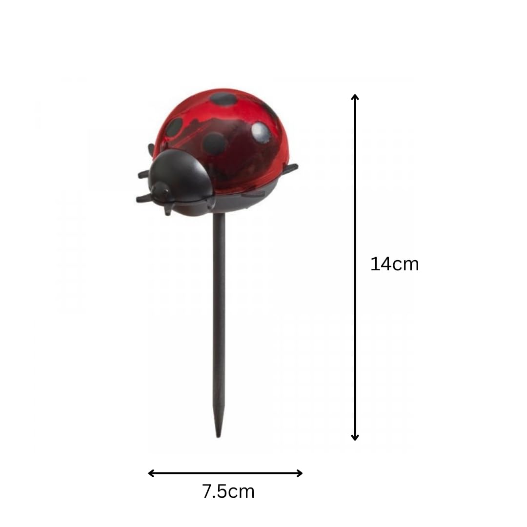 Garden Mile Set Of 3 Ladybird Solar Stake Lights Brightly Coloured Solar Garden Lights Outdoor Waterproof Ideal For Flowerbeds Borders Driveway Pathway Lighting Outdoor Decorations - Image 2