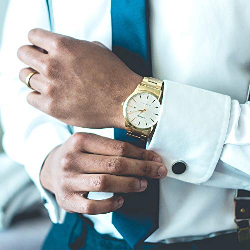 Jstyle Mens Cufflinks and Studs Set Tuxedo Shirts Classic Black&Silver Match for Business Wedding Formal Suit