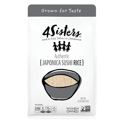 4Sisters - Authentic Short Grain Japonica Sushi Rice - Sustainably Grown - Women Owned - Farm to Table - 2lb