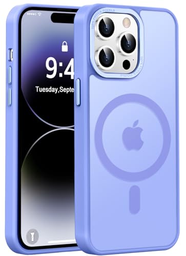 Newfuture Designed for iPhone 14 Pro Max Case with Magnetic [13 FT Military Drop Protection] [Compatible with Magsafe] Slim Translucent Matte Shockproof with Anti-Fingerprint Phone Case, Light Purple