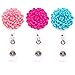Ascrafter Multi-layer Flower Retractable Badge Holder, Daisy Badge Reel Clip On Card Holders, 3 Pack(Pink+Rose red+Blue)