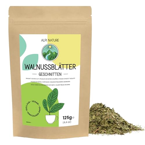 Alpi Nature Walnut Leaves 125g 4.4 oz, Loose Leaf Tea, Dried and Cut Leaves, Walnut Leaf Tea