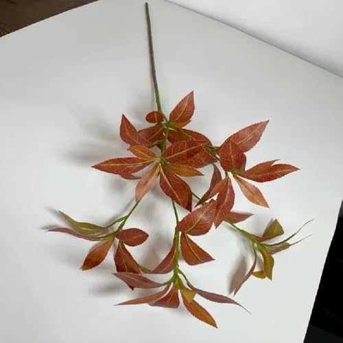 ABCWARRT 2pcs Artificiale Mazu Wood Branch Plants Floral Home Living Room Decor Simulazione Pianta Verde Studio Decorazione Ufficio (Rosso)