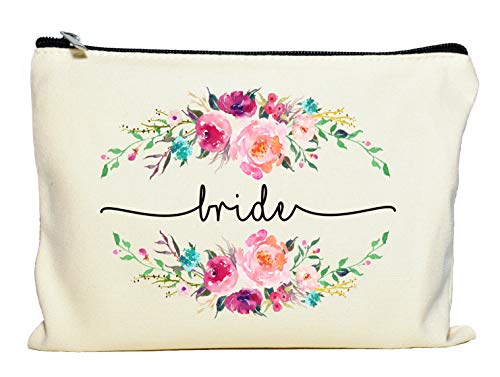 Bride makeup bag, bride gift, bride cosmetic bag, engagement gift…