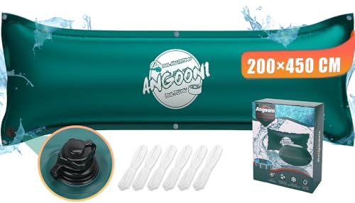 Angooni Poduszka do basenu zimowa XXL 200x450cm Poduszka powietrzna z podwójnym szwem