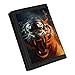 GLUDEAR Girl Boy Cool Wolf Wallet Trifold Kids Wallet Coin Pocket Card Holders Wallet Money Organizer,Fire Tiger