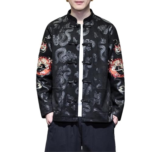 Chándal de hombre estilo Tang para paseos urbanos de invierno en color negro XS