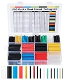 Bates- Heat Shrink Tubing Kit, 11 Sizes, 2:1 Ratio, 580 pcs, Heat Shrink Wrap, Wire Shrink Wrap Tubing, Wire Shrink Tubing, Wire Heat Shrink, Electrical Shrink Wrap Tubing, Shrink Tubing for Wires