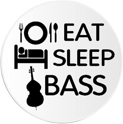 Eat Sleep Bass - 10 Pack Circle Stickers 3 Inch - Music Musician