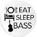 Eat Sleep Bass - 3 Pack Circle Stickers 3 Inch - Music Musician