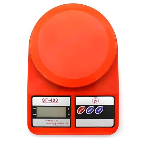 Image of Btag SF-400 Digital Kitchen Weighing Scale | 10Kg x 1g Precision | 1 year (6+6 months) warranty | Food Scale with LCD Display for Cooking, Baking, Meal Prep & Healthy Diet | (Orange)
